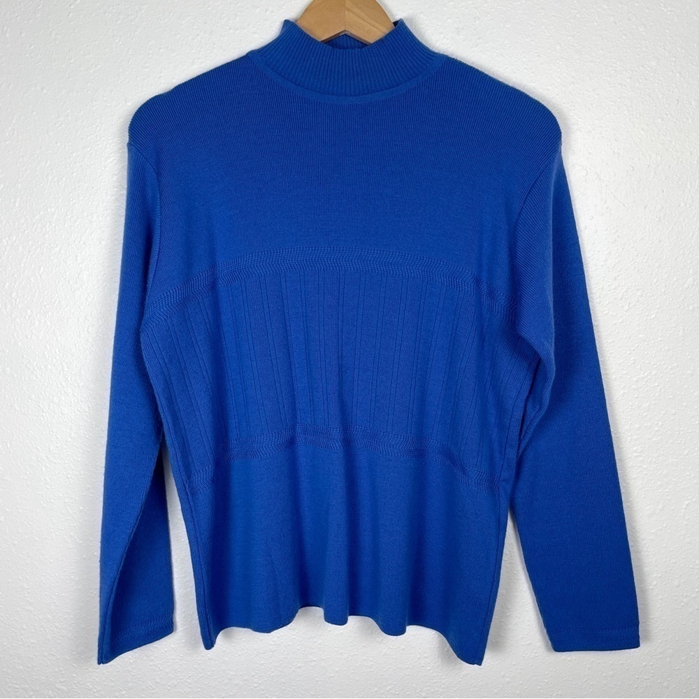 Vintage Evalinka sz. 4 royal blue fine merino wool blend turtleneck sweater